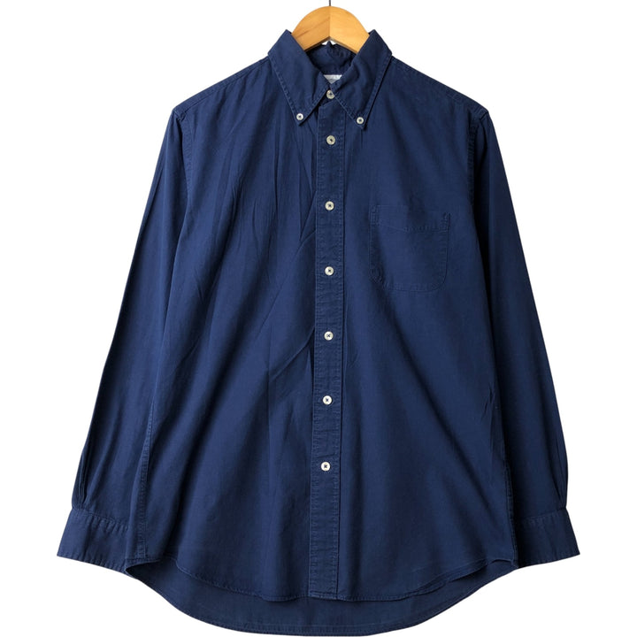 Brooks Brothers 1818 Long Sleeve Button-Down Cotton Shirt, Men's Size Medium cotton navy blue type Vintage Second Hand
