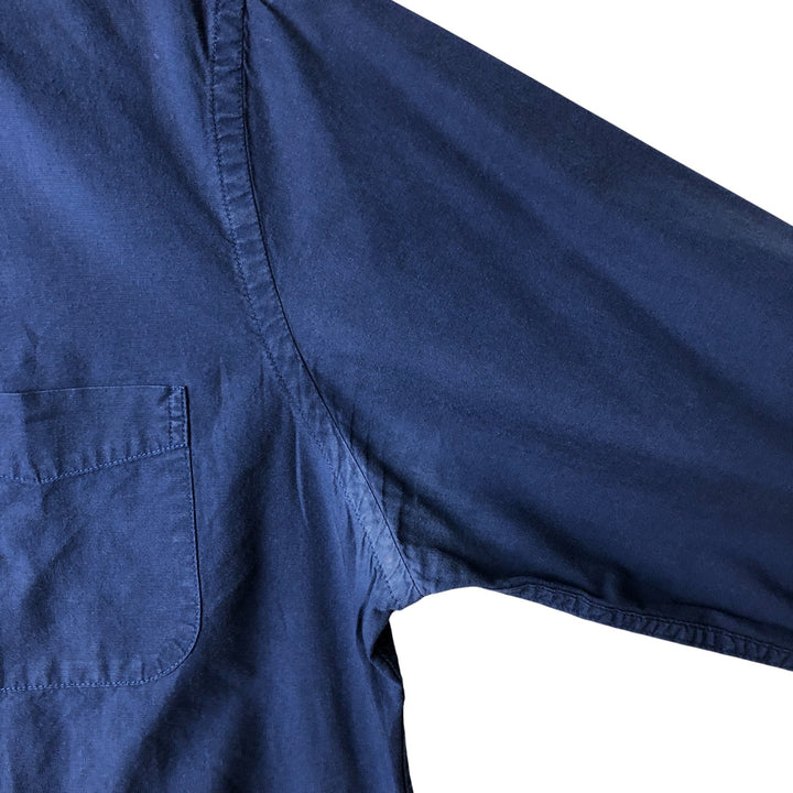 Brooks Brothers 1818 Long Sleeve Button-Down Cotton Shirt, Men's Size Medium cotton navy blue type Vintage Second Hand