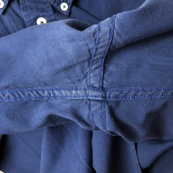 Brooks Brothers 1818 Long Sleeve Button-Down Cotton Shirt, Men's Size Medium cotton navy blue type Vintage Second Hand