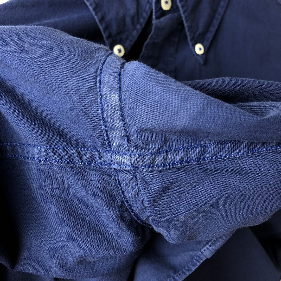 Brooks Brothers 1818 Long Sleeve Button-Down Cotton Shirt, Men's Size Medium cotton navy blue type Vintage Second Hand