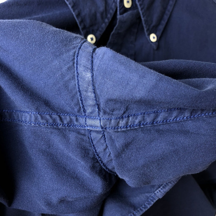 Brooks Brothers 1818 Long Sleeve Button-Down Cotton Shirt, Men's Size Medium cotton navy blue type Vintage Second Hand
