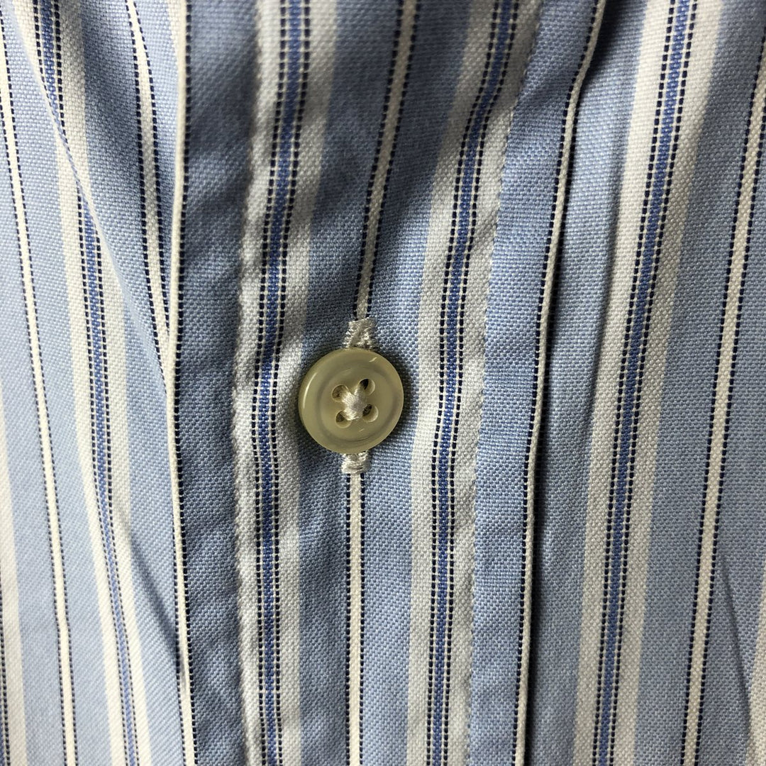 Ralph Lauren YARMOUTH Multi-stripe Long Sleeve Button-down Striped Shirt Men's XL cotton Blue type light blue Vintage Second Hand