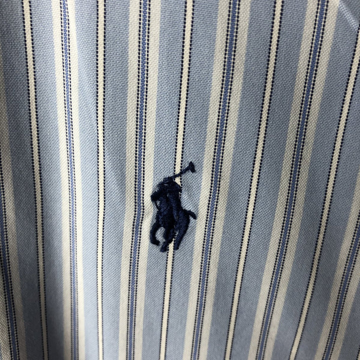 Ralph Lauren YARMOUTH Multi-stripe Long Sleeve Button-down Striped Shirt Men's XL cotton Blue type light blue Vintage Second Hand