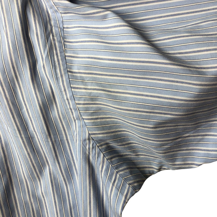 Ralph Lauren YARMOUTH Multi-stripe Long Sleeve Button-down Striped Shirt Men's XL cotton Blue type light blue Vintage Second Hand
