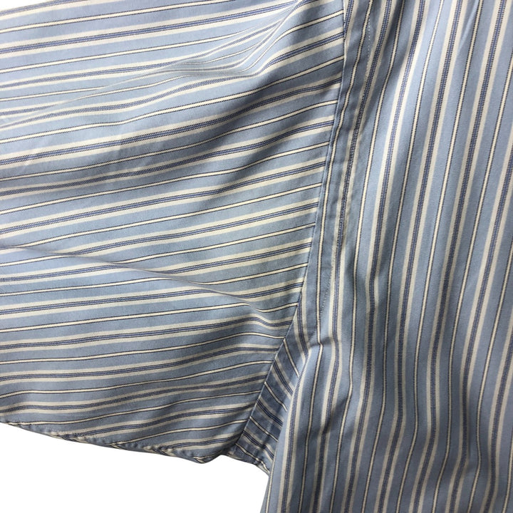 Ralph Lauren YARMOUTH Multi-stripe Long Sleeve Button-down Striped Shirt Men's XL cotton Blue type light blue Vintage Second Hand