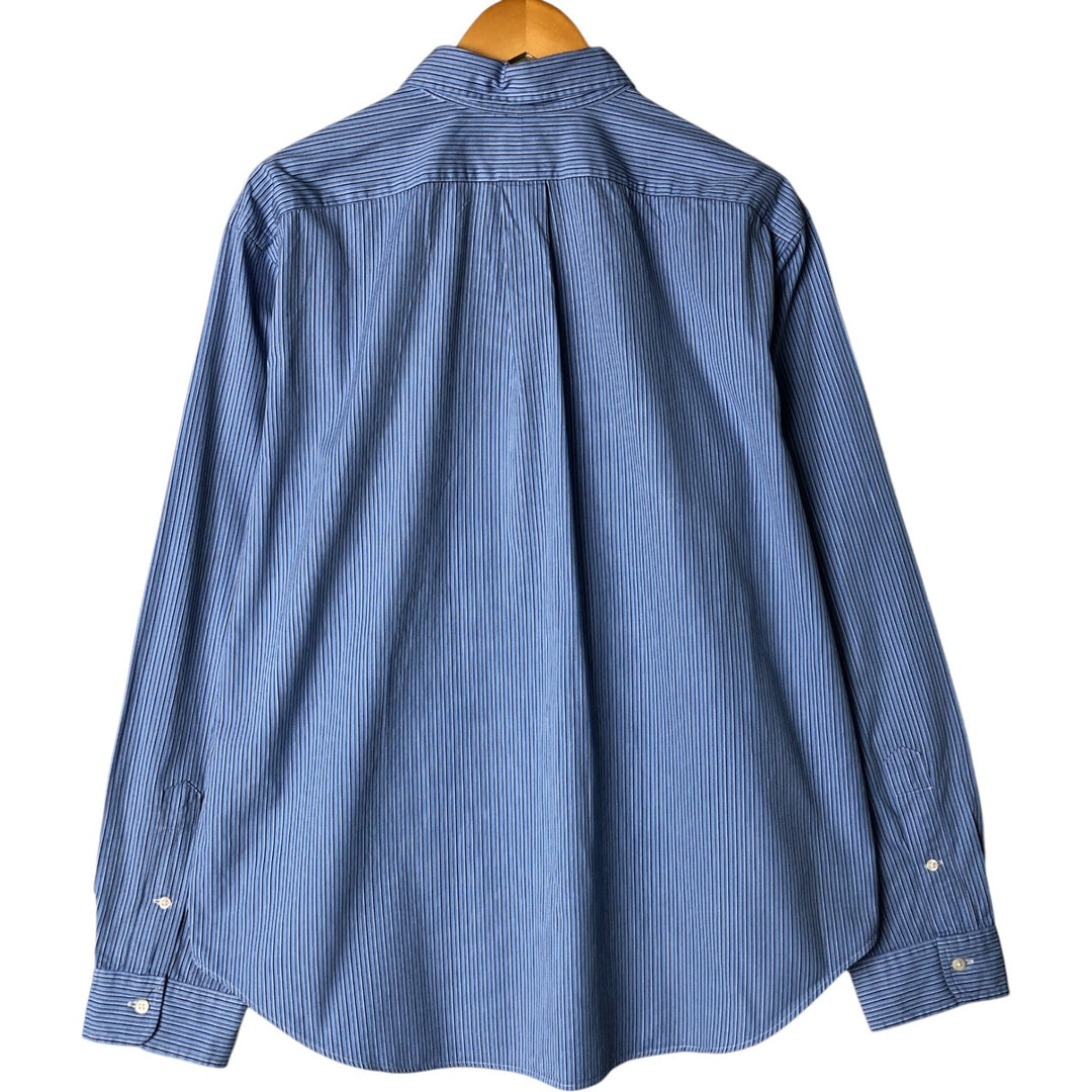 Ralph Lauren Classic Fit Long Sleeve Button Down Striped Shirt Men's XL cotton Blue type light blue Vintage Second Hand