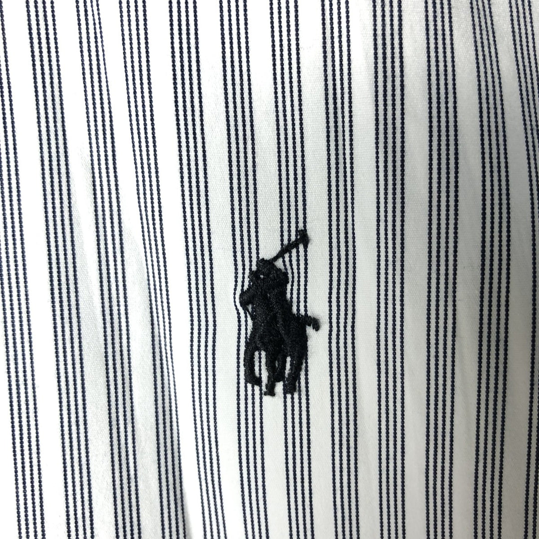 Ralph Lauren CUSTOM FIT long sleeve button down striped shirt men's size L cotton white type Vintage Second Hand