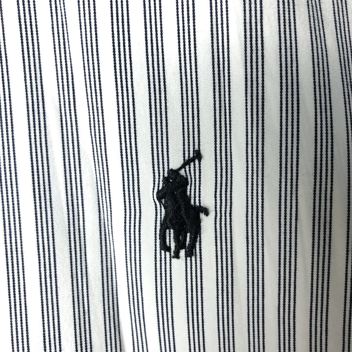 Ralph Lauren CUSTOM FIT long sleeve button down striped shirt men's size L cotton white type Vintage Second Hand