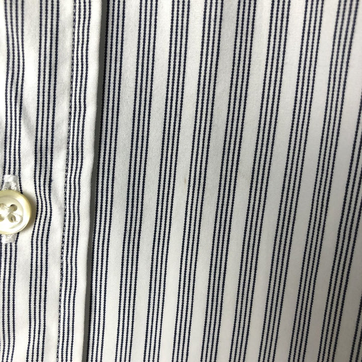 Ralph Lauren CUSTOM FIT long sleeve button down striped shirt men's size L cotton white type Vintage Second Hand