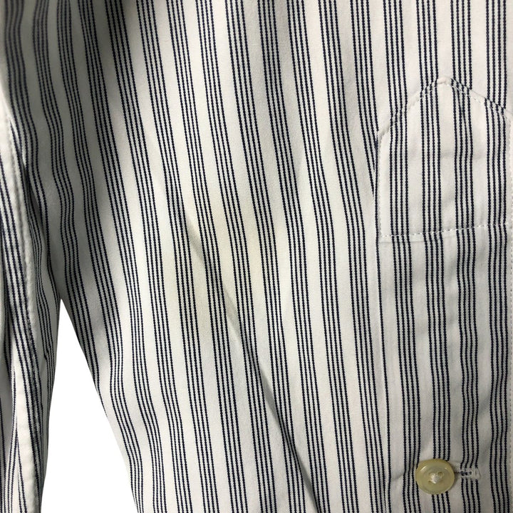 Ralph Lauren CUSTOM FIT long sleeve button down striped shirt men's size L cotton white type Vintage Second Hand