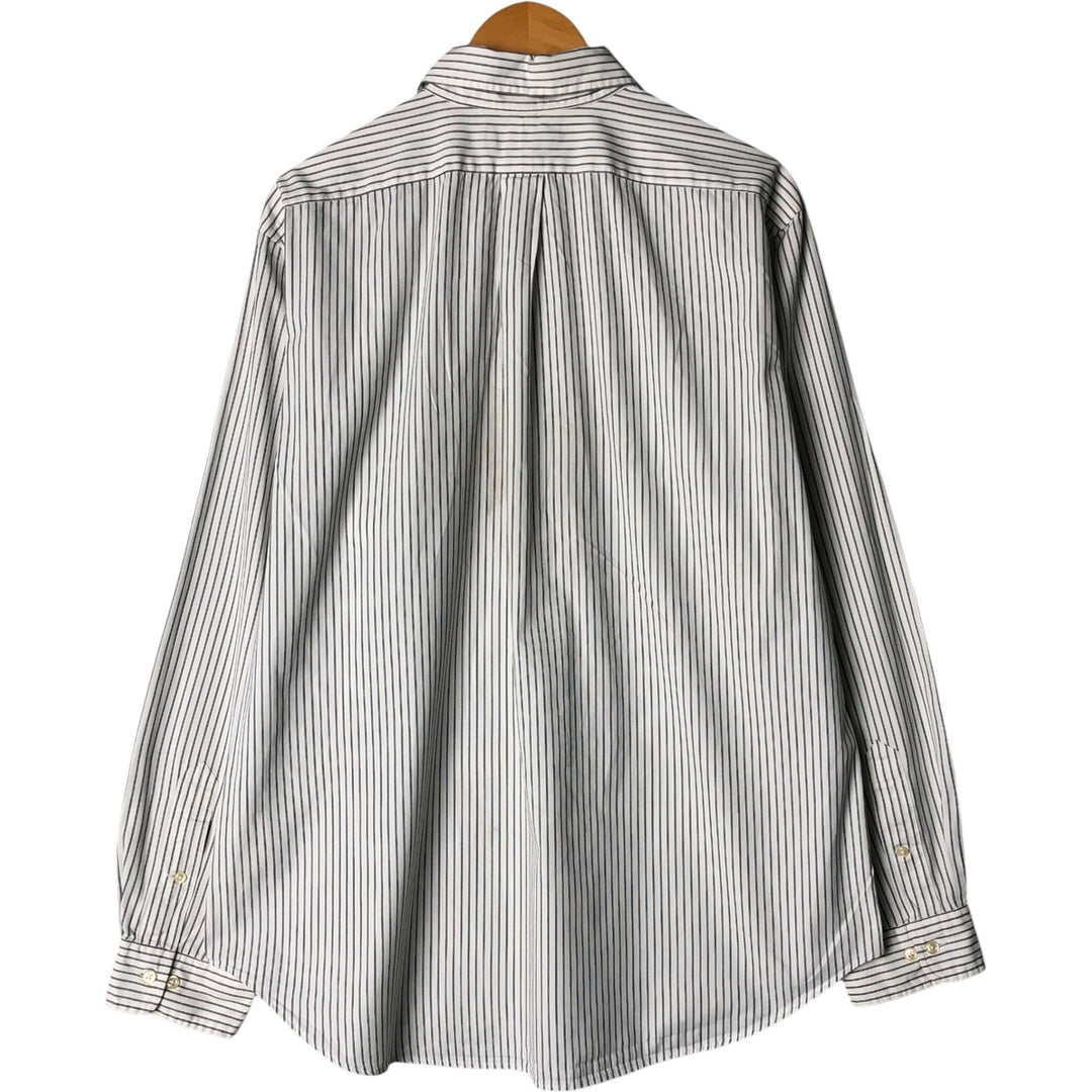 Ralph Lauren Classic Fit Long Sleeve Button Down Striped Shirt Men's XL cotton white type Vintage Second Hand