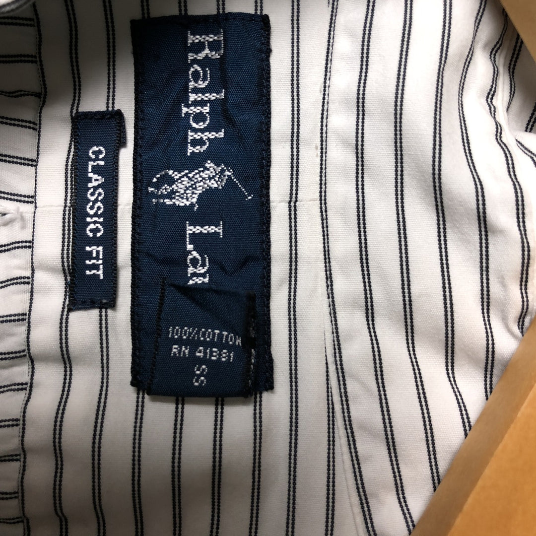 Ralph Lauren Classic Fit Long Sleeve Button Down Striped Shirt Men's XL cotton white type Vintage Second Hand