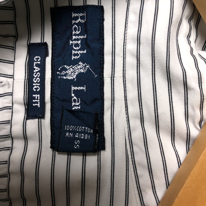 Ralph Lauren Classic Fit Long Sleeve Button Down Striped Shirt Men's XL cotton white type Vintage Second Hand