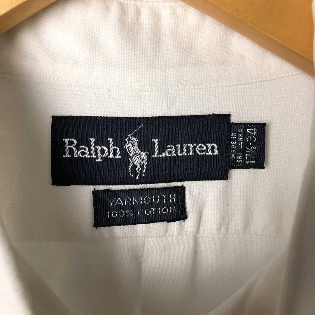Ralph Lauren YARMOUTH long sleeve button down shirt, men's XL size cotton white type Vintage Second Hand