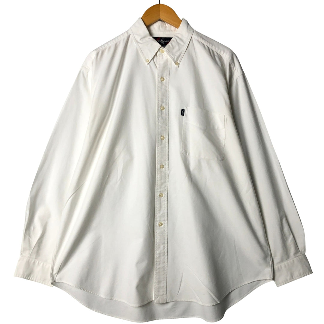 Ralph Lauren BLAIRE long sleeve button down shirt, men's XL size cotton white type Vintage Second Hand