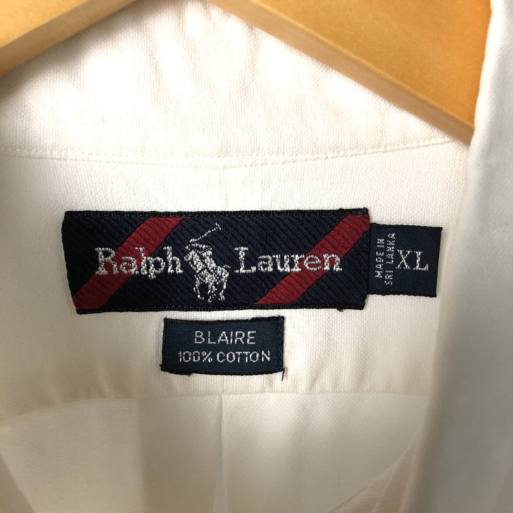 Ralph Lauren BLAIRE long sleeve button down shirt, men's XL size cotton white type Vintage Second Hand
