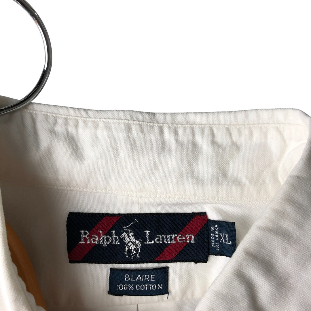 Ralph Lauren BLAIRE long sleeve button down shirt, men's XL size cotton white type Vintage Second Hand