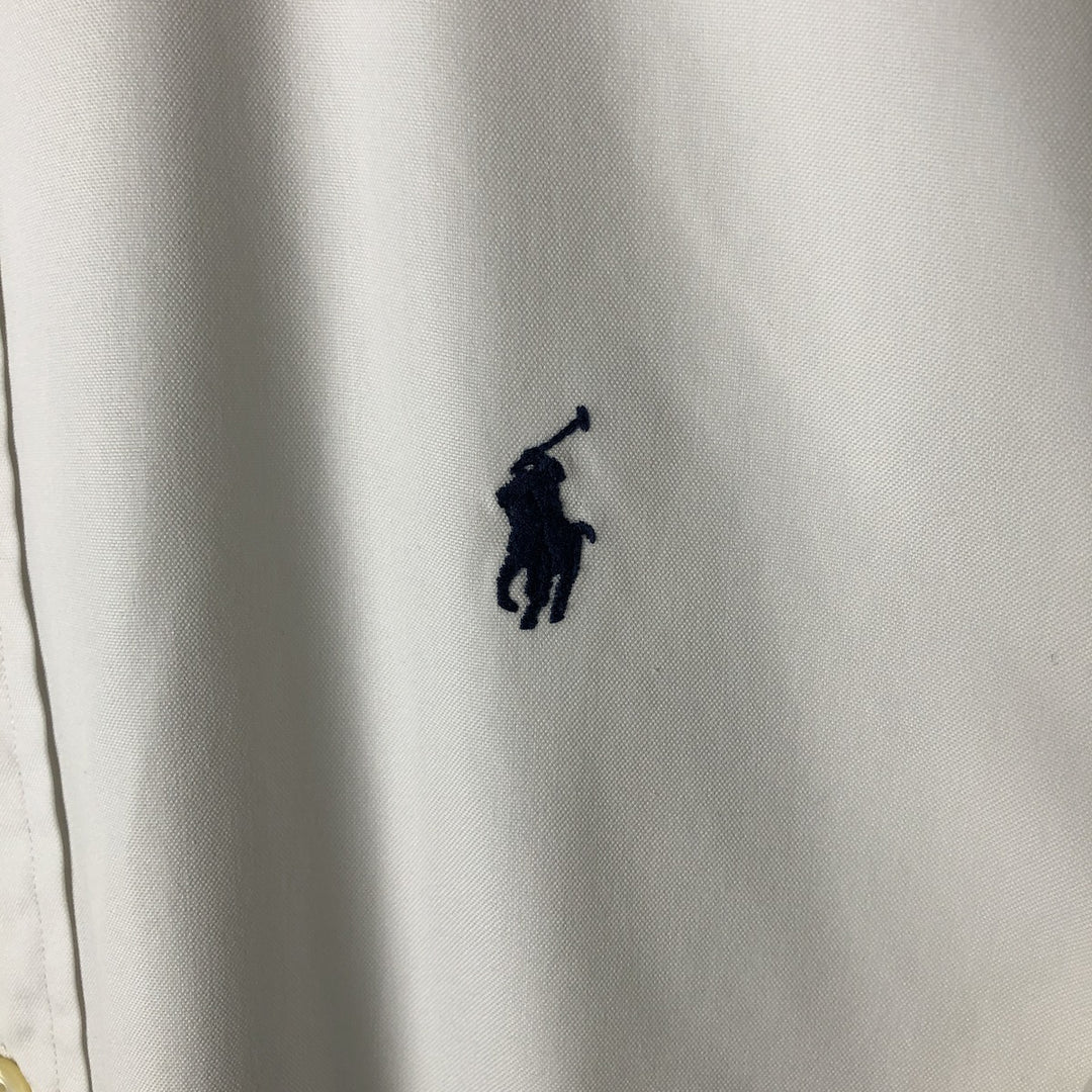 Ralph Lauren YARMOUTH long sleeve button down shirt, men's size M cotton white type Vintage Second Hand