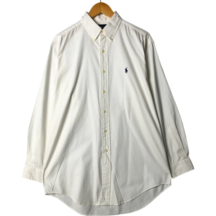 Ralph Lauren YARMOUTH long sleeve button down shirt, men's size M cotton white type Vintage Second Hand