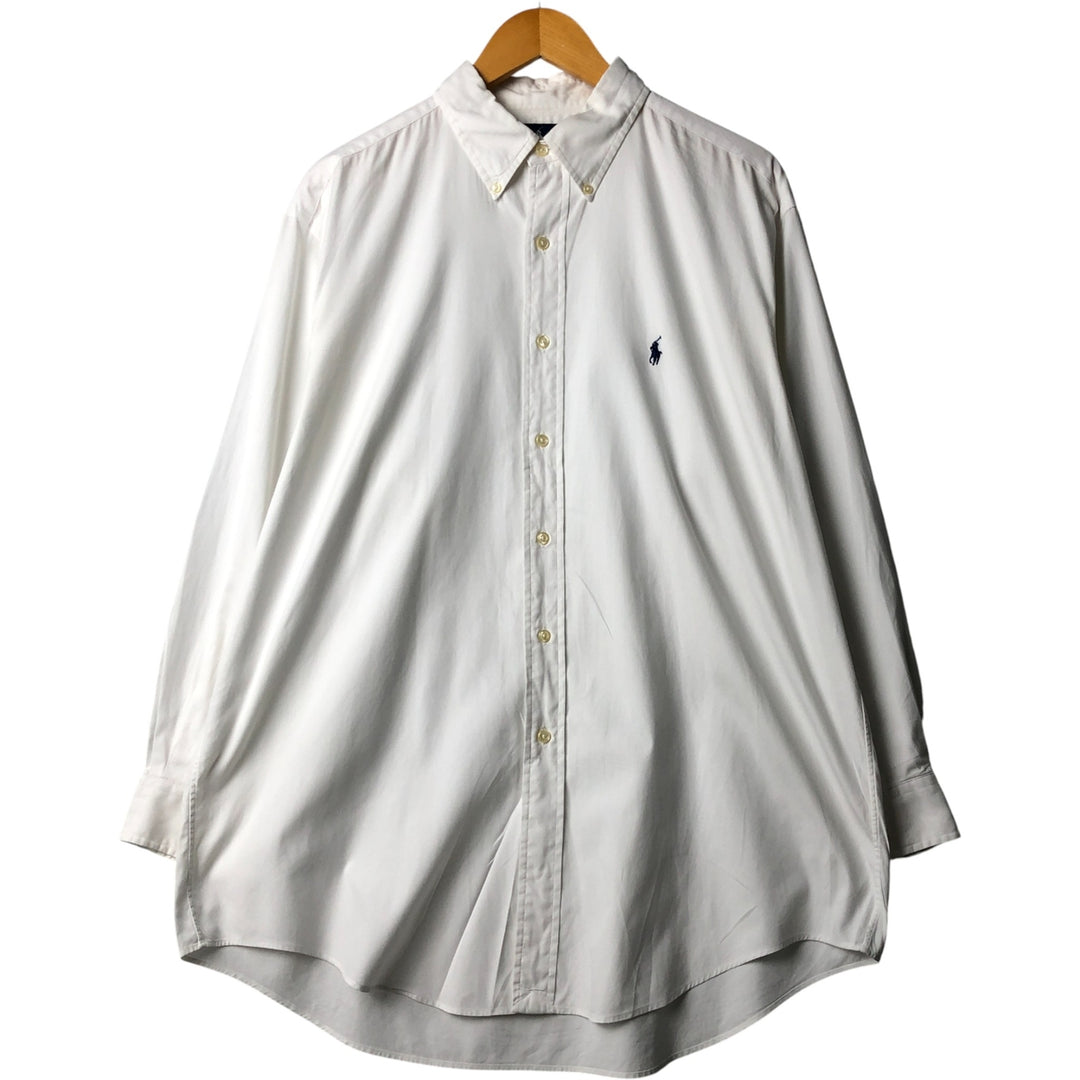 Ralph Lauren YARMOUTH long sleeve button down shirt, men's XL size cotton white type Vintage Second Hand