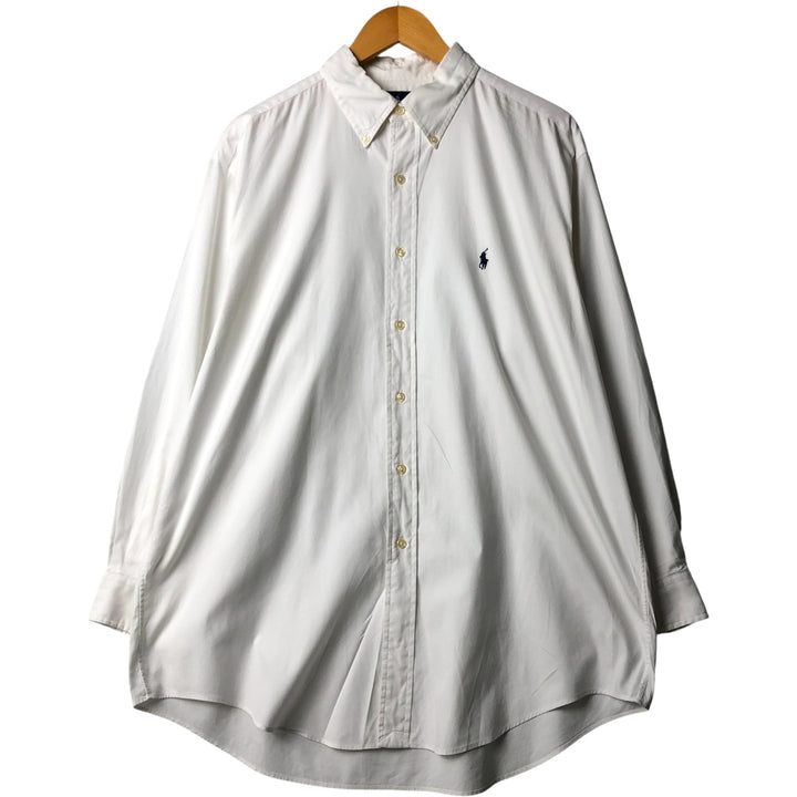 Ralph Lauren YARMOUTH long sleeve button down shirt, men's XL size cotton white type Vintage Second Hand