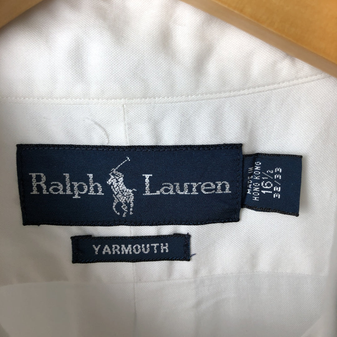 Ralph Lauren YARMOUTH long sleeve button down shirt, men's XL size cotton white type Vintage Second Hand