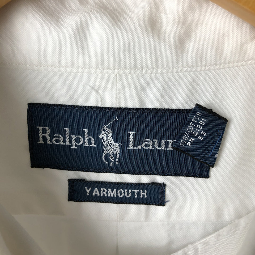 Ralph Lauren YARMOUTH long sleeve button down shirt, men's XL size cotton white type Vintage Second Hand