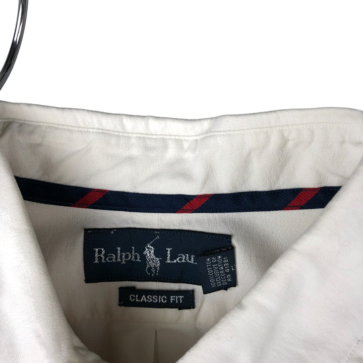 Ralph Lauren Classic Fit Long Sleeve Button Down Shirt Men's XL cotton white type Vintage Second Hand