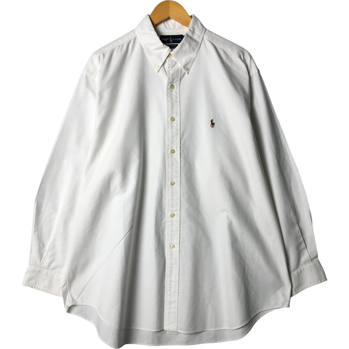 Ralph Lauren YARMOUTH long sleeve button down shirt, men's XL size cotton white type Vintage Second Hand