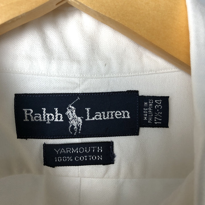 Ralph Lauren YARMOUTH long sleeve button down shirt, men's XL size cotton white type Vintage Second Hand