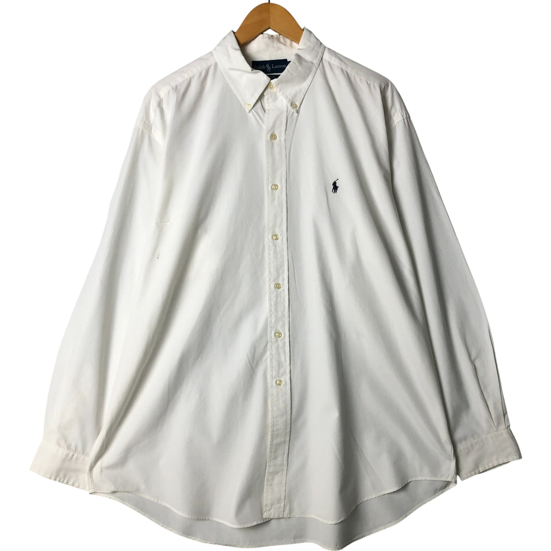 Ralph Lauren BLAKE long sleeve button down shirt, men's XL size cotton white type Vintage Second Hand