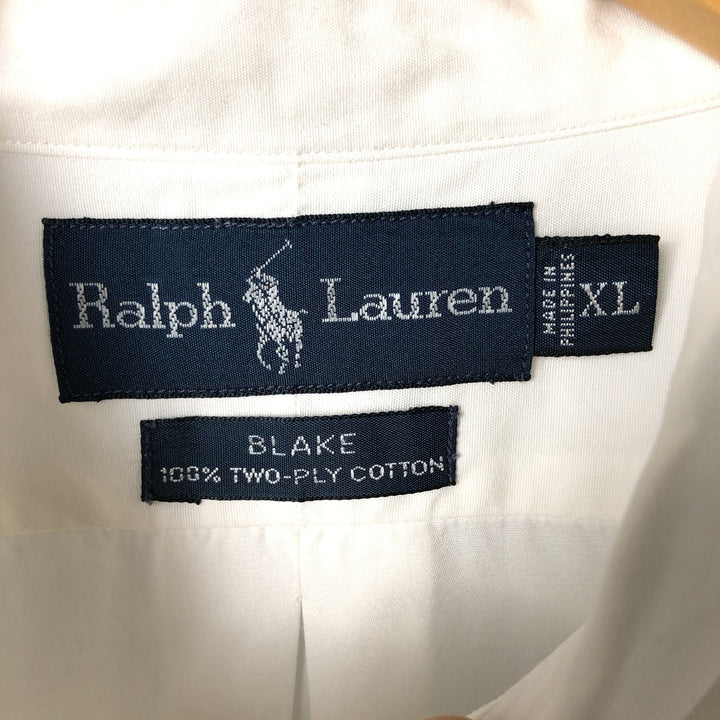 Ralph Lauren BLAKE long sleeve button down shirt, men's XL size cotton white type Vintage Second Hand