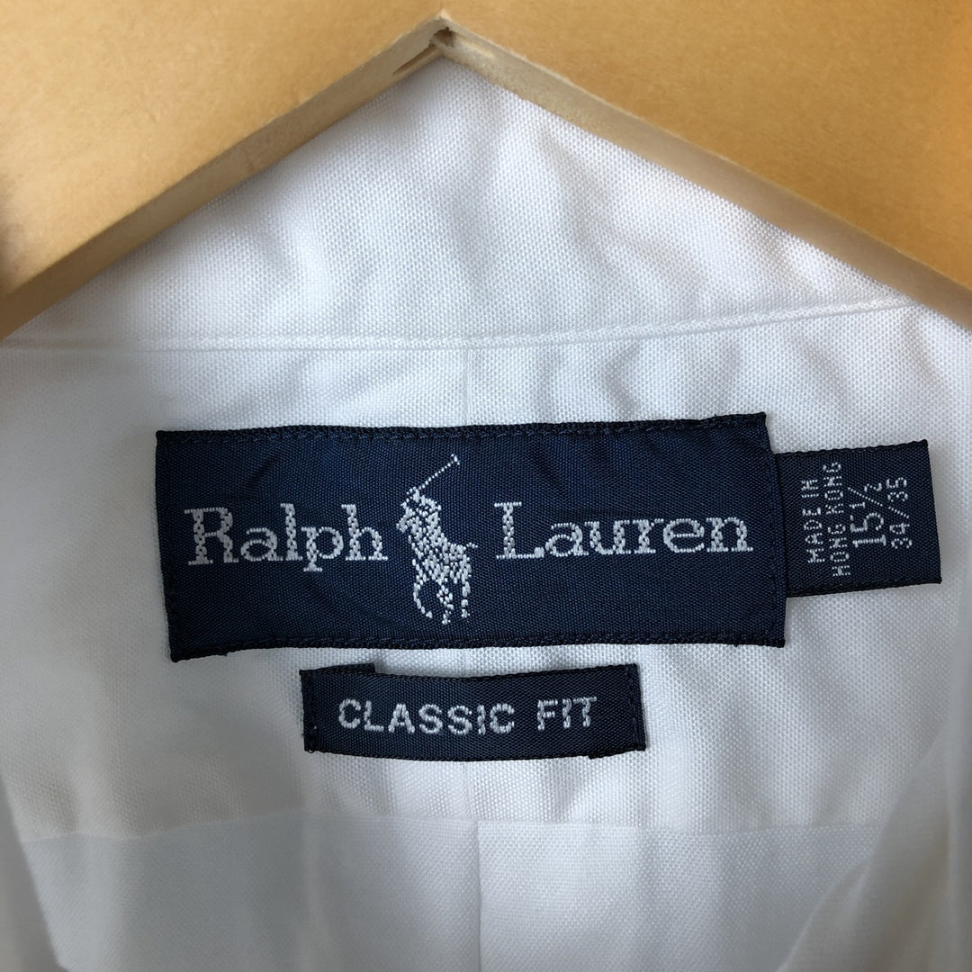 Ralph Lauren Classic Fit long sleeve button down shirt, men's size M cotton white type Vintage Second Hand