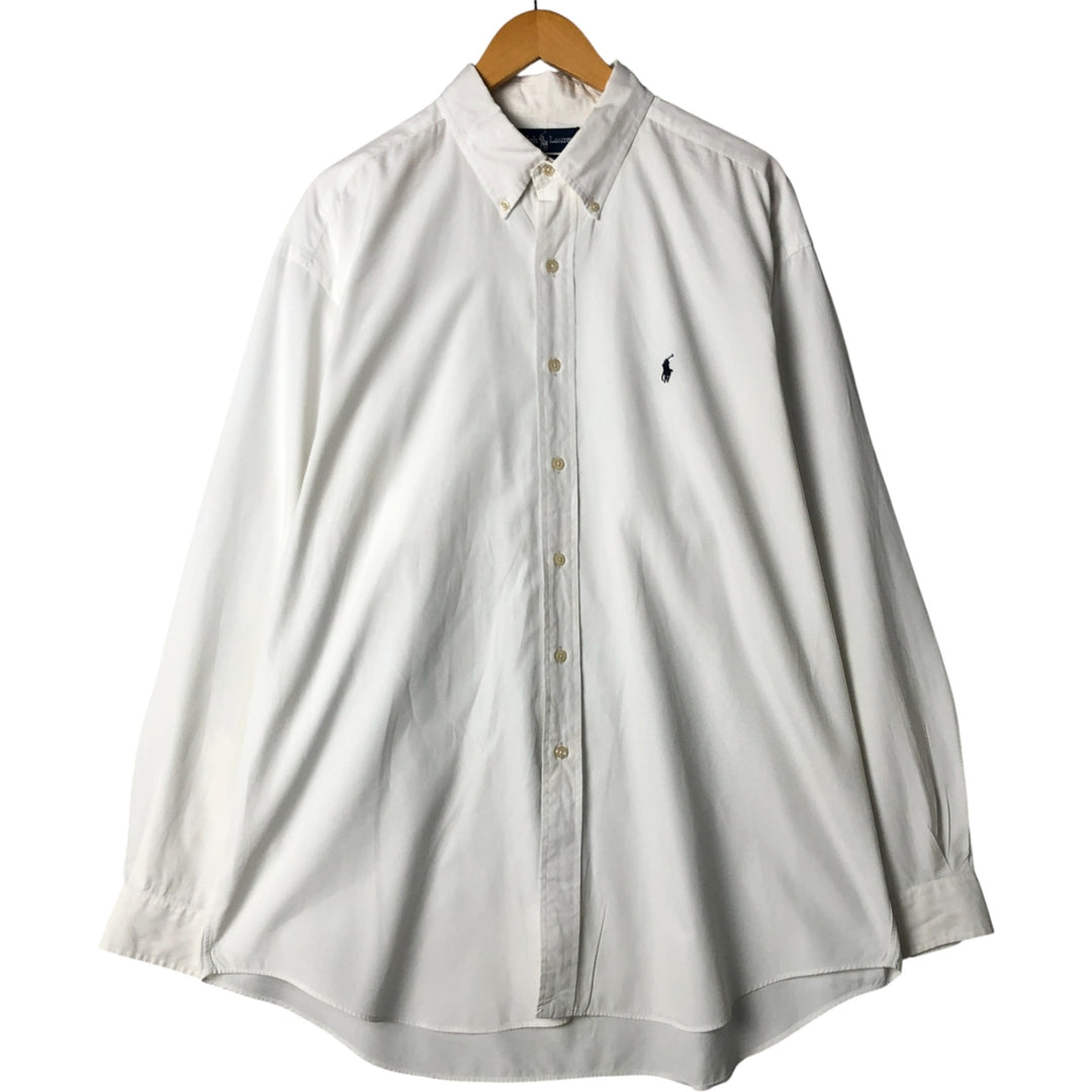 Ralph Lauren BLAKE long sleeve button down shirt, men's XL size cotton white type Vintage Second Hand