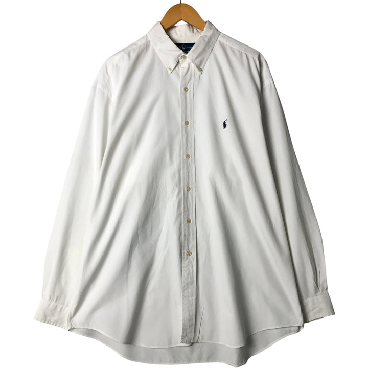 Ralph Lauren BLAKE long sleeve button down shirt, men's XL size cotton white type Vintage Second Hand