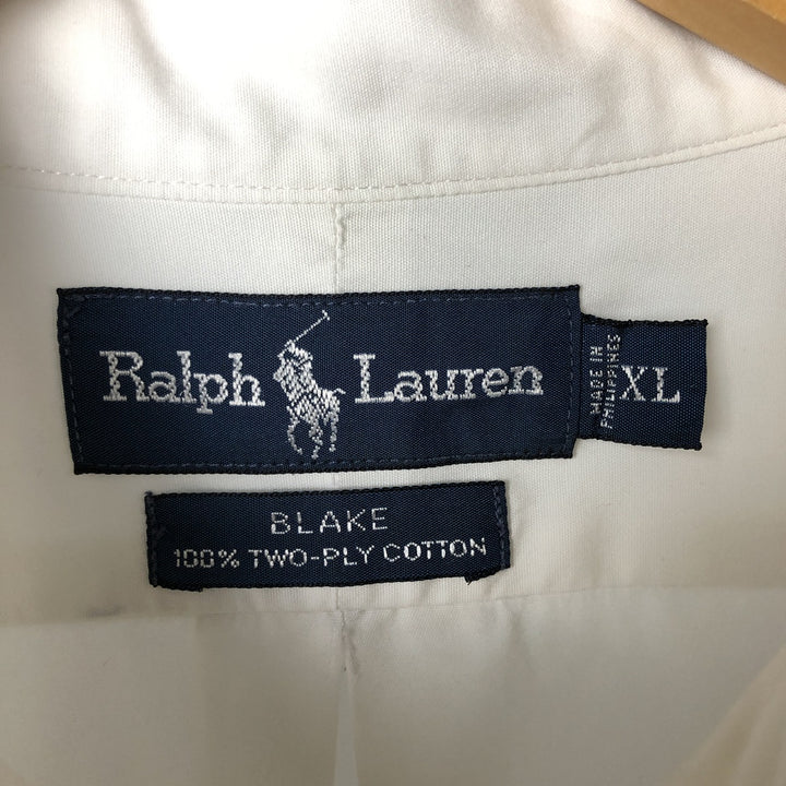 Ralph Lauren BLAKE long sleeve button down shirt, men's XL size cotton white type Vintage Second Hand
