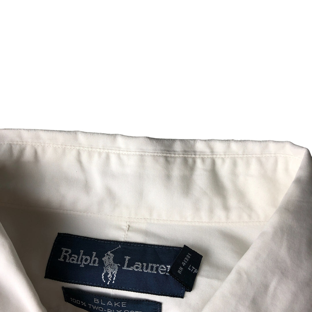Ralph Lauren BLAKE long sleeve button down shirt, men's XL size cotton white type Vintage Second Hand