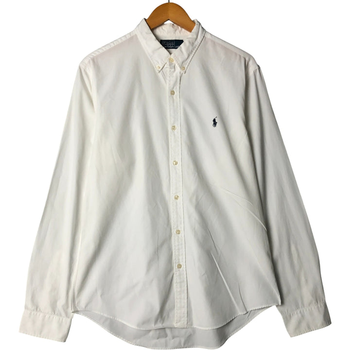 Ralph Lauren long sleeve button down shirt, men's size L cotton white type Vintage Second Hand