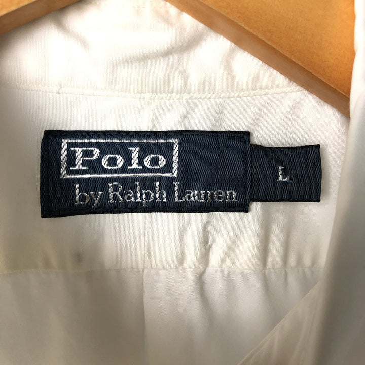 Ralph Lauren long sleeve button down shirt, men's size L cotton white type Vintage Second Hand