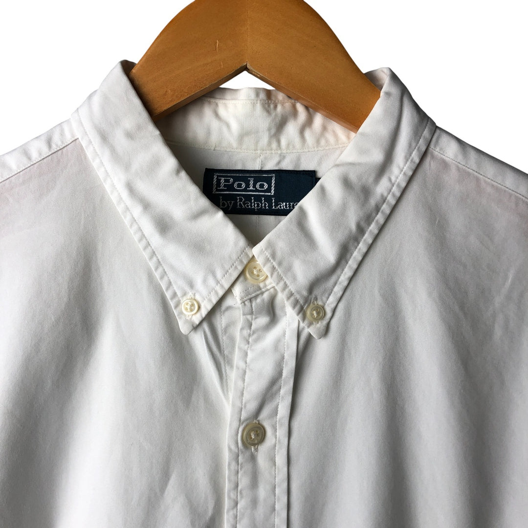 Ralph Lauren long sleeve button down shirt, men's size L cotton white type Vintage Second Hand