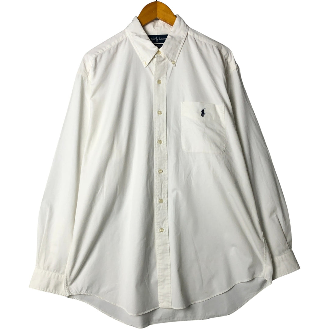 Ralph Lauren BLAKE long sleeve button down shirt, men's size L cotton white type Vintage Second Hand