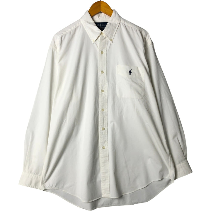 Ralph Lauren BLAKE long sleeve button down shirt, men's size L cotton white type Vintage Second Hand