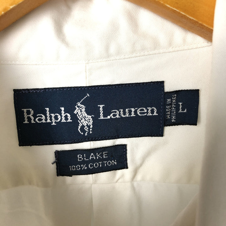 Ralph Lauren BLAKE long sleeve button down shirt, men's size L cotton white type Vintage Second Hand