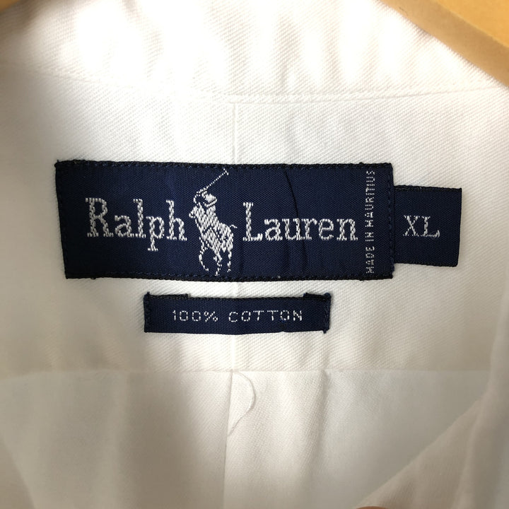 Ralph Lauren long sleeve button down shirt, men's XL size cotton white type Vintage Second Hand