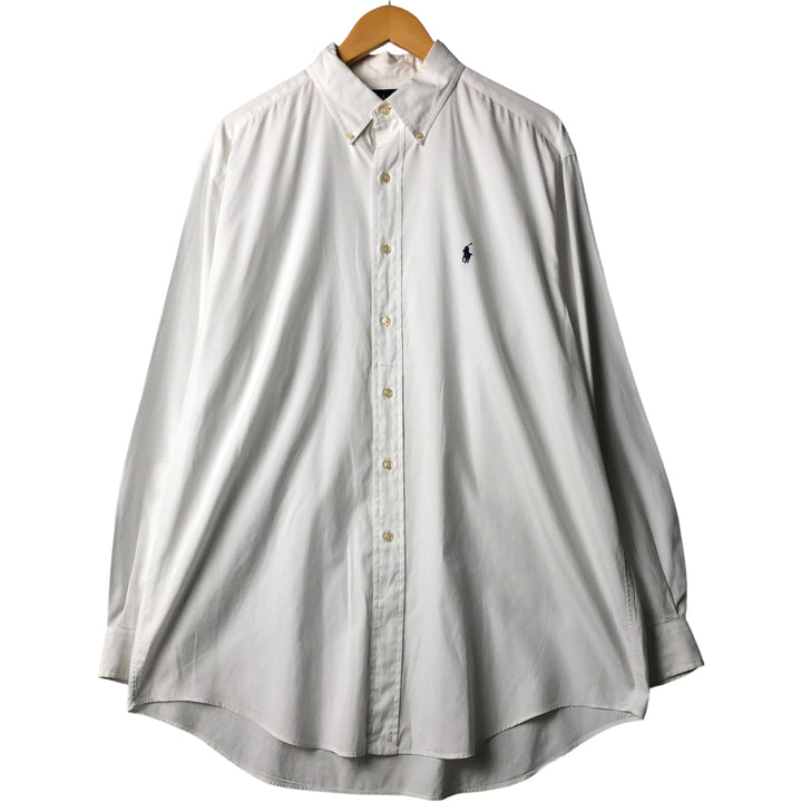 Ralph Lauren YARMOUTH long sleeve button down shirt, men's XL size cotton white type Vintage Second Hand