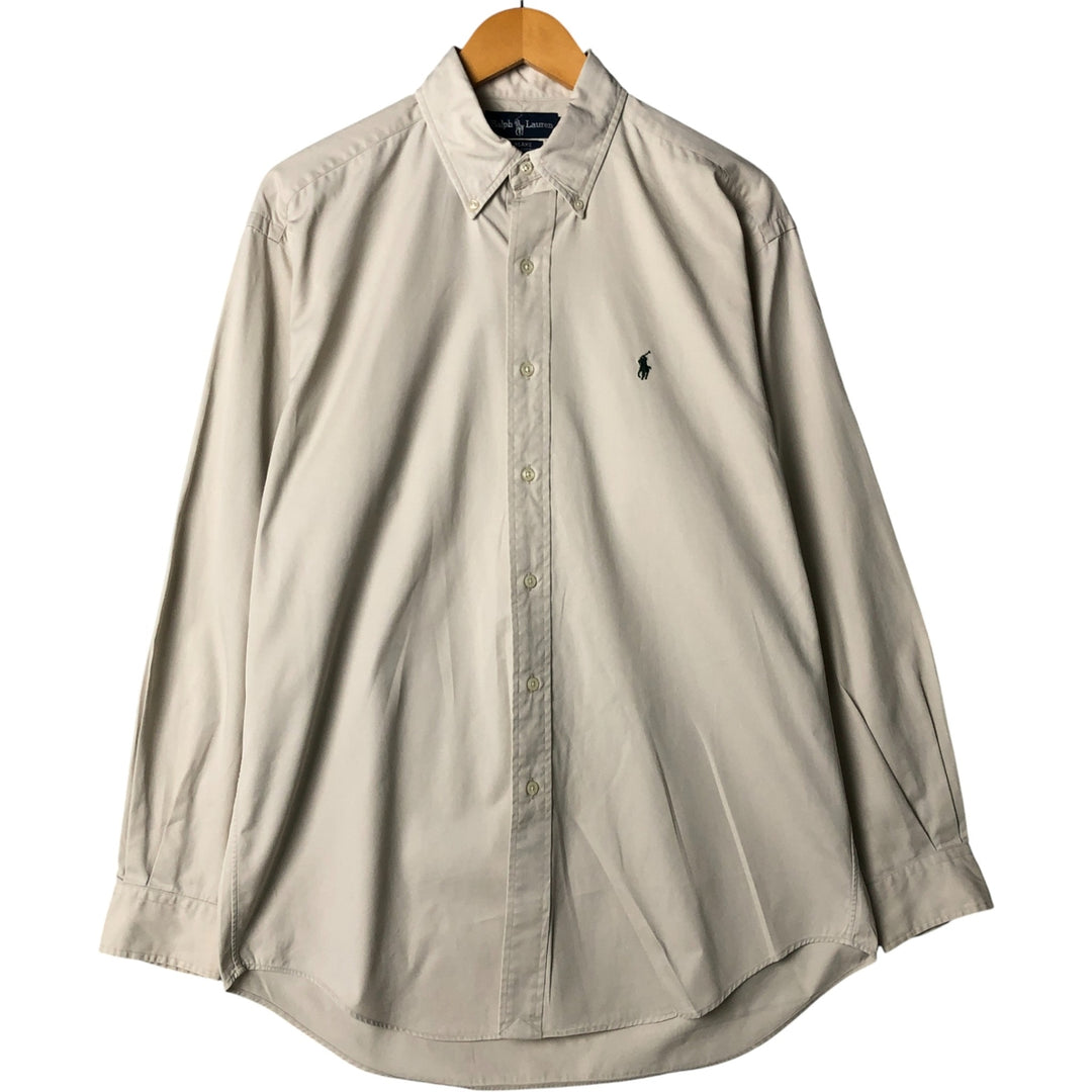Ralph Lauren BLAKE long sleeve button down shirt, men's size M cotton Beige type Vintage Second Hand