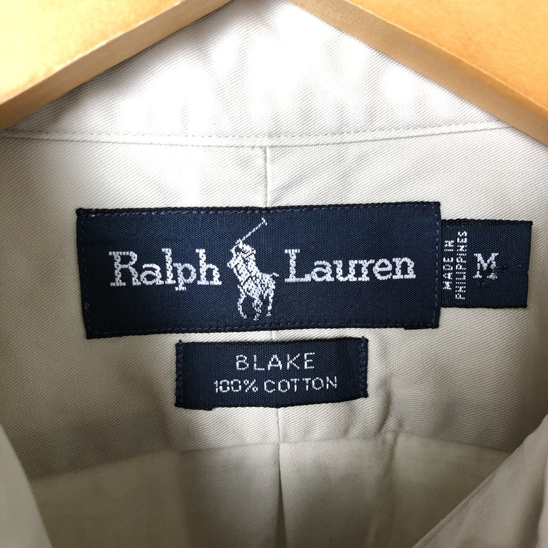 Ralph Lauren BLAKE long sleeve button down shirt, men's size M cotton Beige type Vintage Second Hand