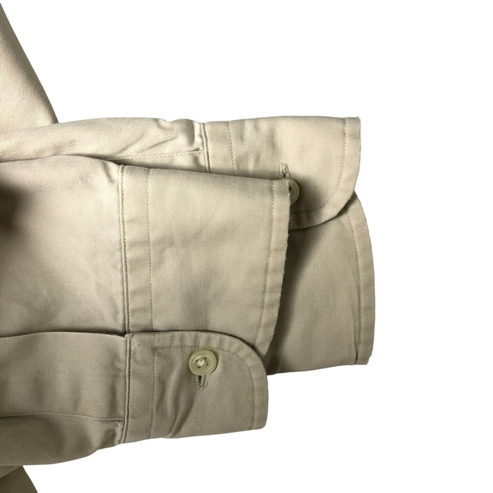 Ralph Lauren BLAKE long sleeve button down shirt, men's size M cotton Beige type Vintage Second Hand