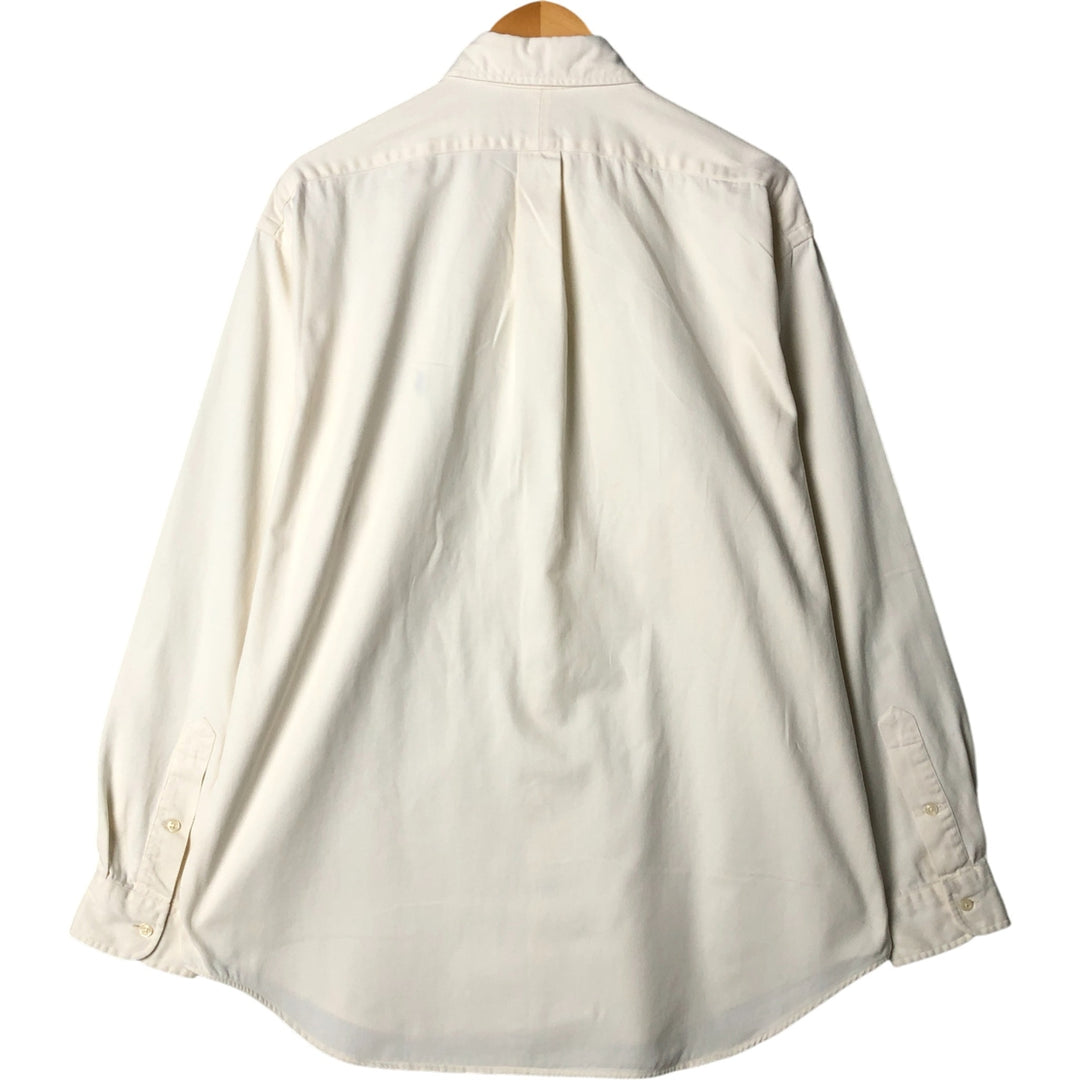 Ralph Lauren BLAKE long sleeve button down shirt, men's size L cotton ivory Vintage Second Hand