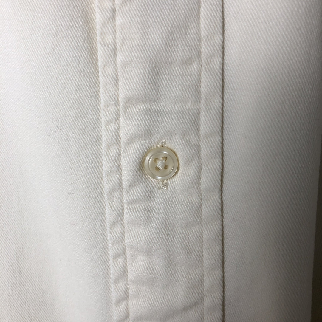 Ralph Lauren BLAKE long sleeve button down shirt, men's size L cotton ivory Vintage Second Hand